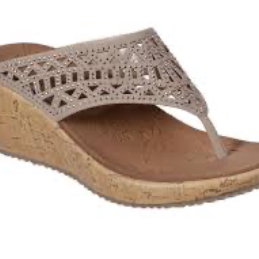 Skechers Taupe Wedge Sandals
